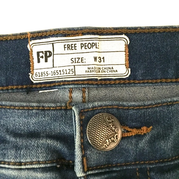 Free People High Rise Dusty Blue Skinny Jeans - Picture 5 of 7